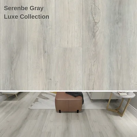 Serenbe Gray luxury vinyl plank from the Luxe collection