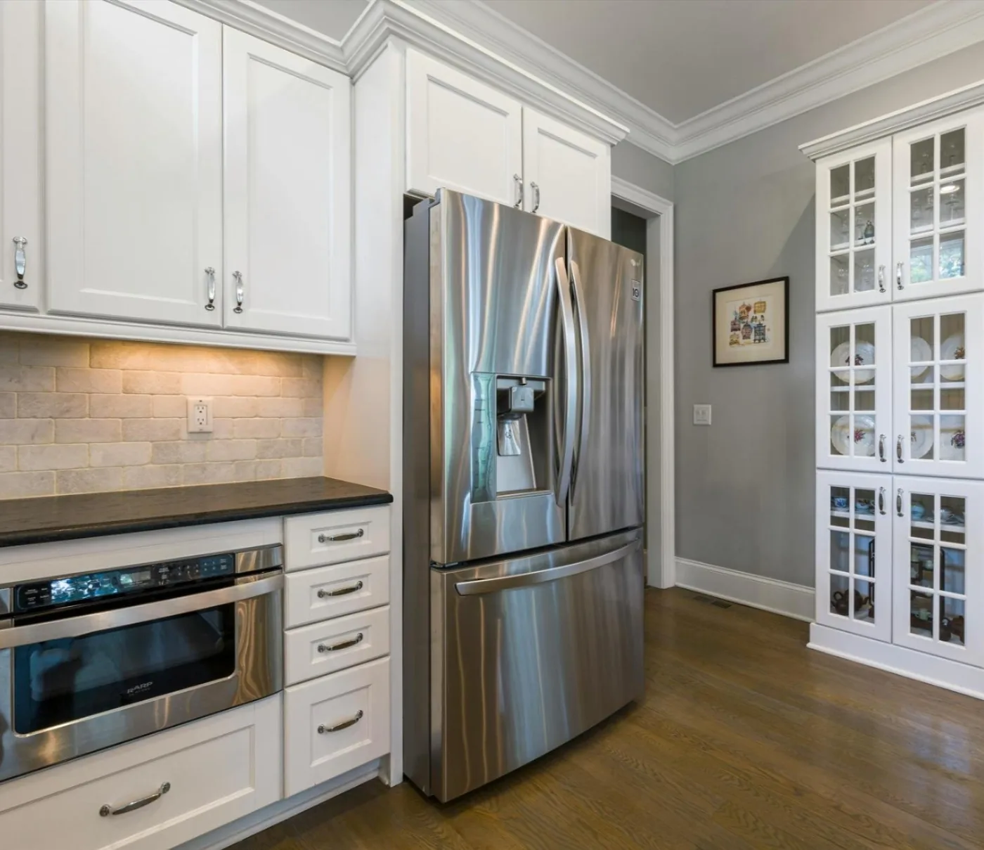 Where wall tile changes a room